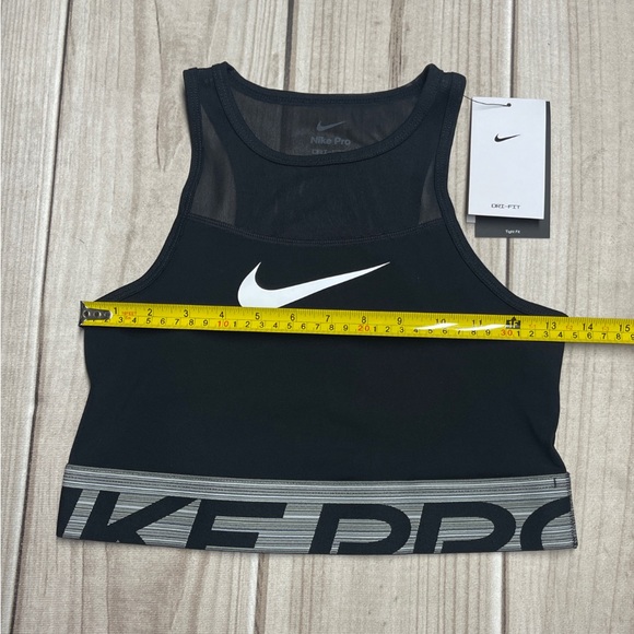 Nike Women's Size Small Pro Dri-Fit Crop Tank Top Black - Picture 3 of 9
